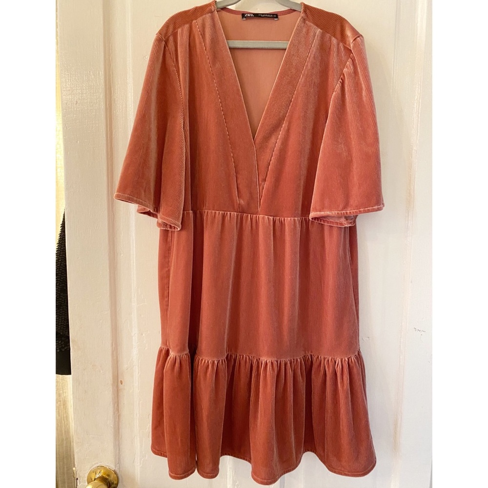 Zara Mauve Velvet Mini Dress